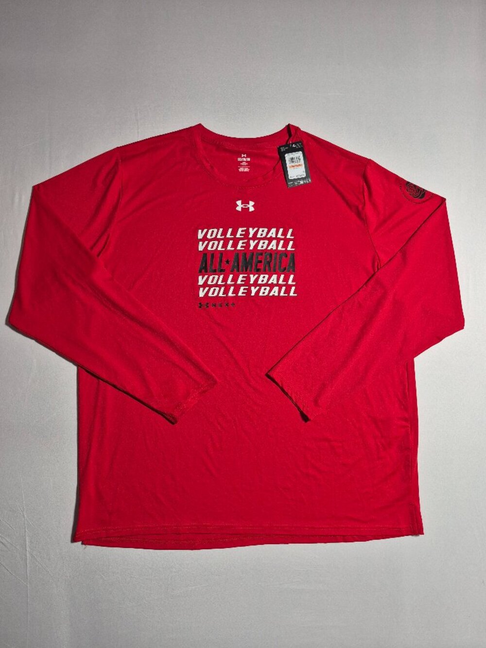 NWT Under Armour Volleyball All-America Team Vanish Shirt Red Long Sleeve 3XL